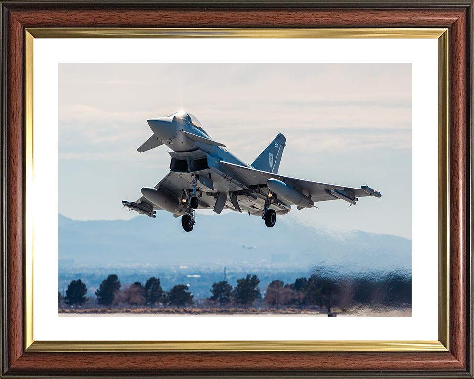 RAF Typhoon FGR4 Taking off in Nevada Photo Print Royal Air Force Aircraft Wall Art Aviation Decor Posters, Prints, & Visual Artwork Hampshire Prints 10 x 8 Classic Frame Yes