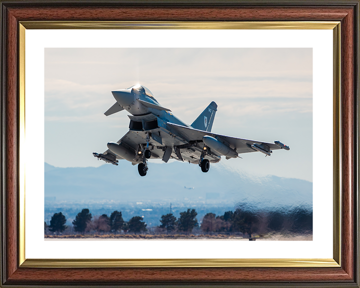RAF Typhoon FGR4 Taking off in Nevada Photo Print Royal Air Force Aircraft Wall Art Aviation Decor Posters, Prints, & Visual Artwork Hampshire Prints 10 x 8 Classic Frame Yes