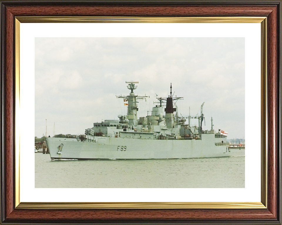 HMS Battleaxe (F89) Royal Navy Type 22 Frigate Departing Portsmouth Photo Print Wall Art Decor Posters, Prints, & Visual Artwork Hampshire Prints 10 x 8 Classic Frame Yes
