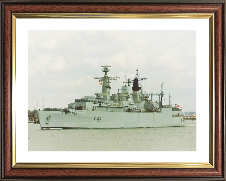 HMS Battleaxe (F89) Royal Navy Type 22 Frigate Departing Portsmouth Photo Print Wall Art Decor Posters, Prints, & Visual Artwork Hampshire Prints 10 x 8 Classic Frame Yes