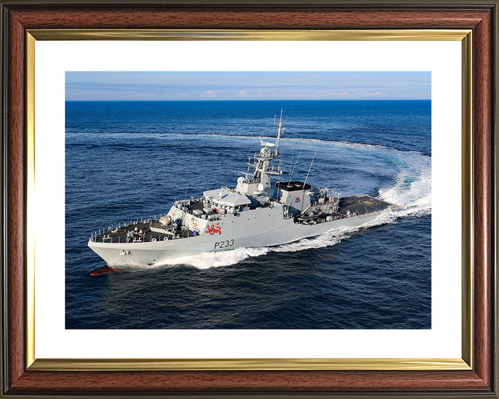 HMS Tamar (P233) Photo Print - Starboard Turn - Royal Navy River Class Patrol Vessel Hampshire Prints 10 x 8 Classic Frame Yes