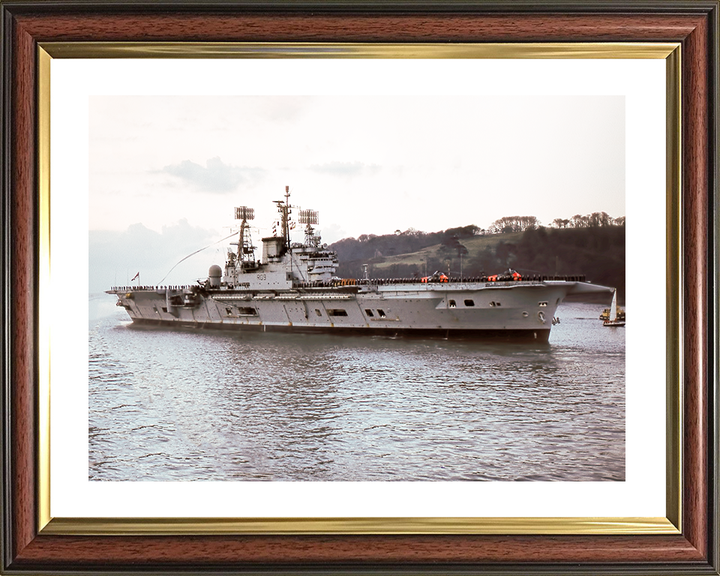 HMS Ark Royal (R09) Royal Navy Audacious Class Aircraft Carrier Paying Off Photo Print Wall Art Decor Posters, Prints, & Visual Artwork Hampshire Prints 10 x 8 Classic Frame Yes