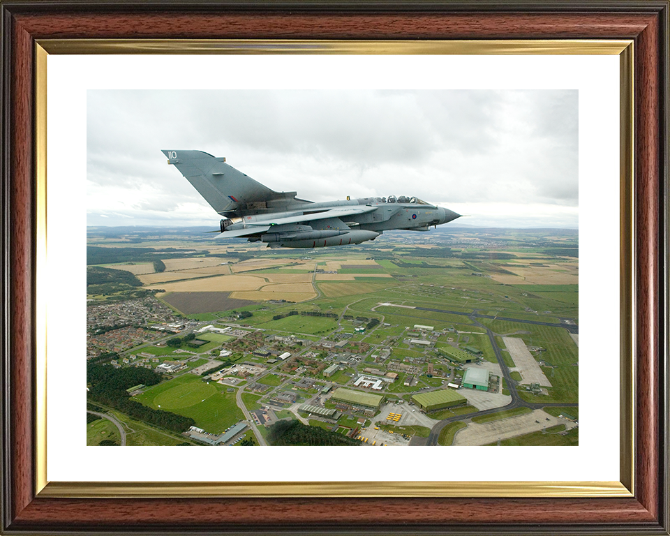 RAF Tornado GR4 Jet Flies over RAF Lossiemouth Photo Print - Royal Air Force Aircraft Posters, Prints, & Visual Artwork Hampshire Prints 10 x 8 Classic Frame Yes