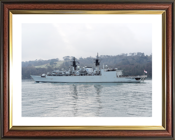 HMS Chatham (F87) Royal Navy Type 22 Frigate Deploys 2010 Photo Print Wall Art Decor Posters, Prints, & Visual Artwork Hampshire Prints 10 x 8 Classic Frame Yes