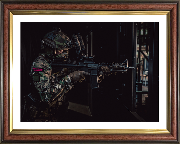 Royal Marines Commando Portrait Photo Print Hampshire Prints 10 x 8 Classic Frame Yes