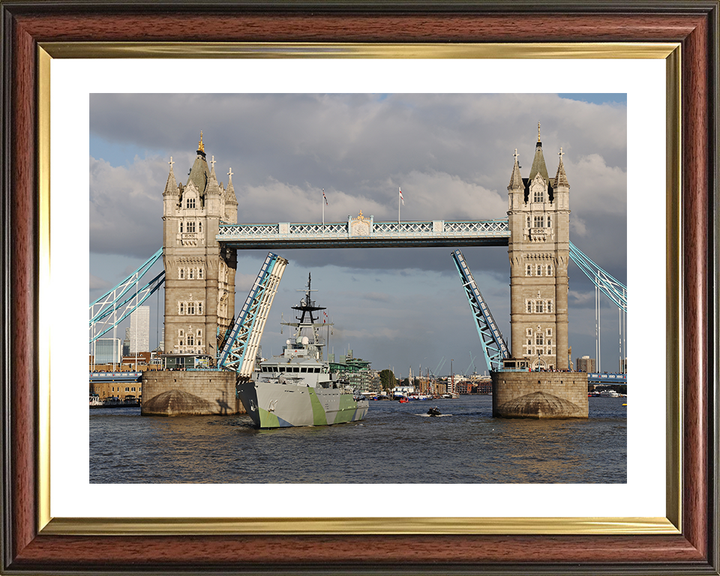 HMS Severn (P282) Photo Print - Tower Bridge - Royal Navy River Class Patrol Vessel Hampshire Prints 10 x 8 Classic Frame Yes