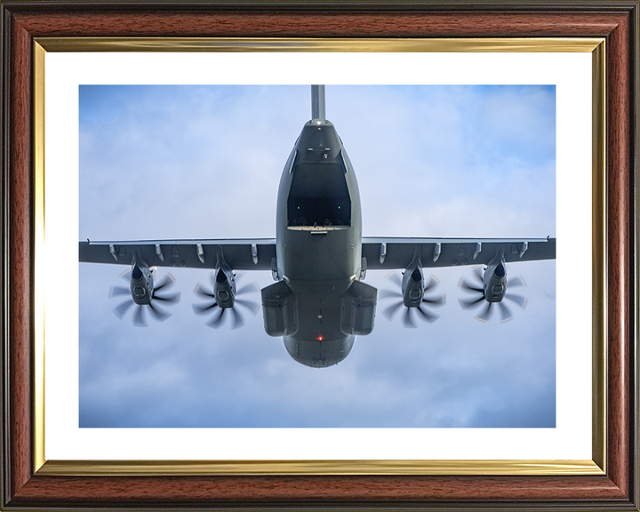 RAF Atlas A400M taking Fly Over Royal Air Force Aircraft Photo Print Wall Art Aviation Decor UK Posters, Prints, & Visual Artwork Hampshire Prints 10 x 8 Classic Frame Yes