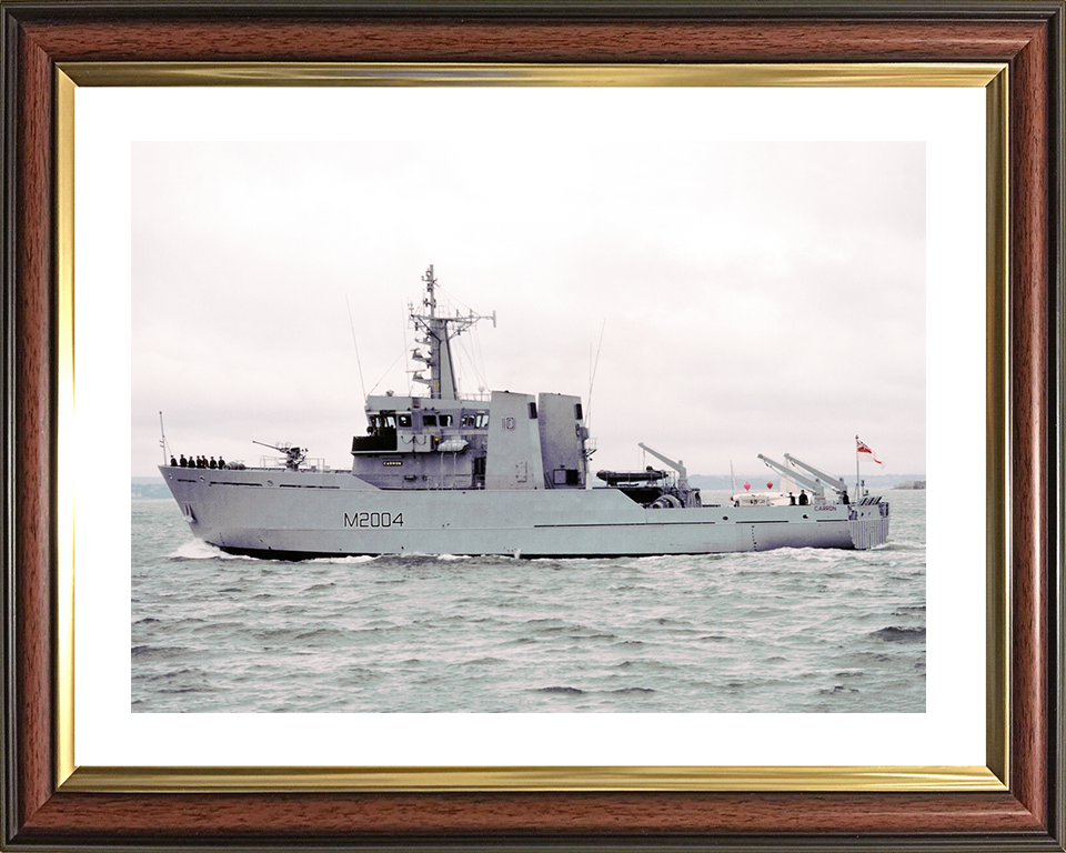 HMS Carron (M2004) Royal Navy River Class Minesweeper Port Side View Photo Print Wall Art Decor Posters, Prints, & Visual Artwork Hampshire Prints 10 x 8 Classic Frame Yes