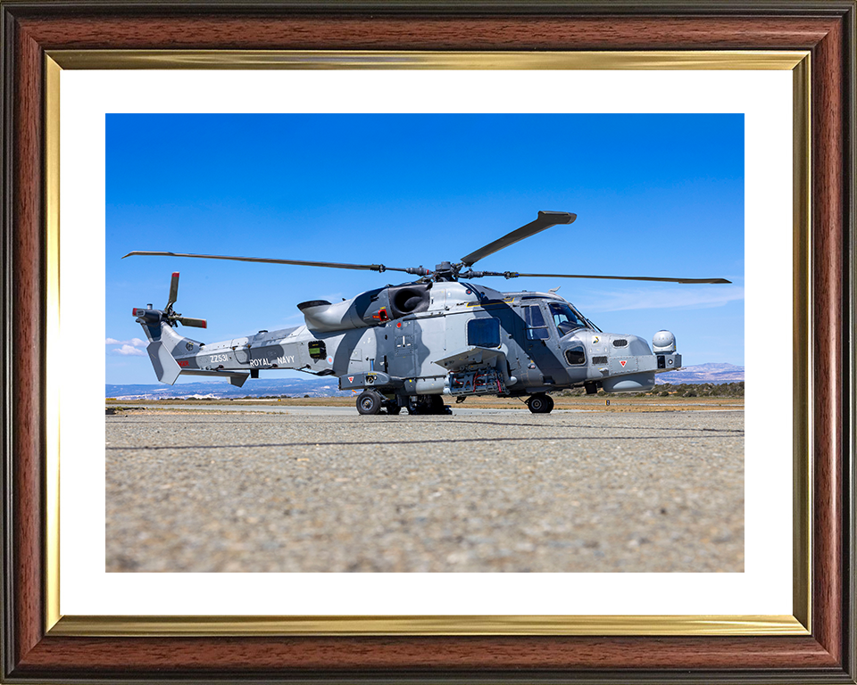 Royal Navy Wildcat helicopter Cyprus 2026 Photo Print Wall Art Naval Aircraft Decor Posters, Prints, & Visual Artwork Hampshire Prints 10 x 8 Classic Frame Yes