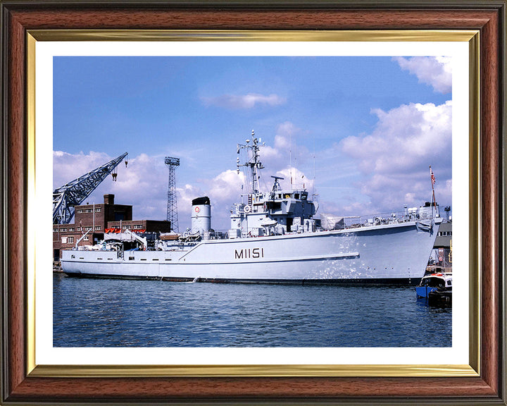 HMS Iveston (M1151) Photo Print - Alongside - Royal Navy Ton Class Minesweeper Hampshire Prints 10 x 8 Classic Frame Yes