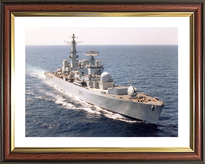 HMS Bristol (D23) Royal Navy Type 82 Destroyer High Starboard Bow View Photo Print Wall Art Decor Posters, Prints, & Visual Artwork Hampshire Prints 10 x 8 Classic Frame Yes