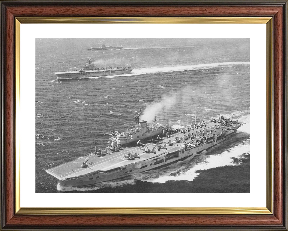 HMS Ark Royal (R09) and HMS Bulwark (R08) Photo Print Royal Navy Aircraft Carriers wall art Posters, Prints, & Visual Artwork Hampshire Prints 10 x 8 Classic Frame Yes