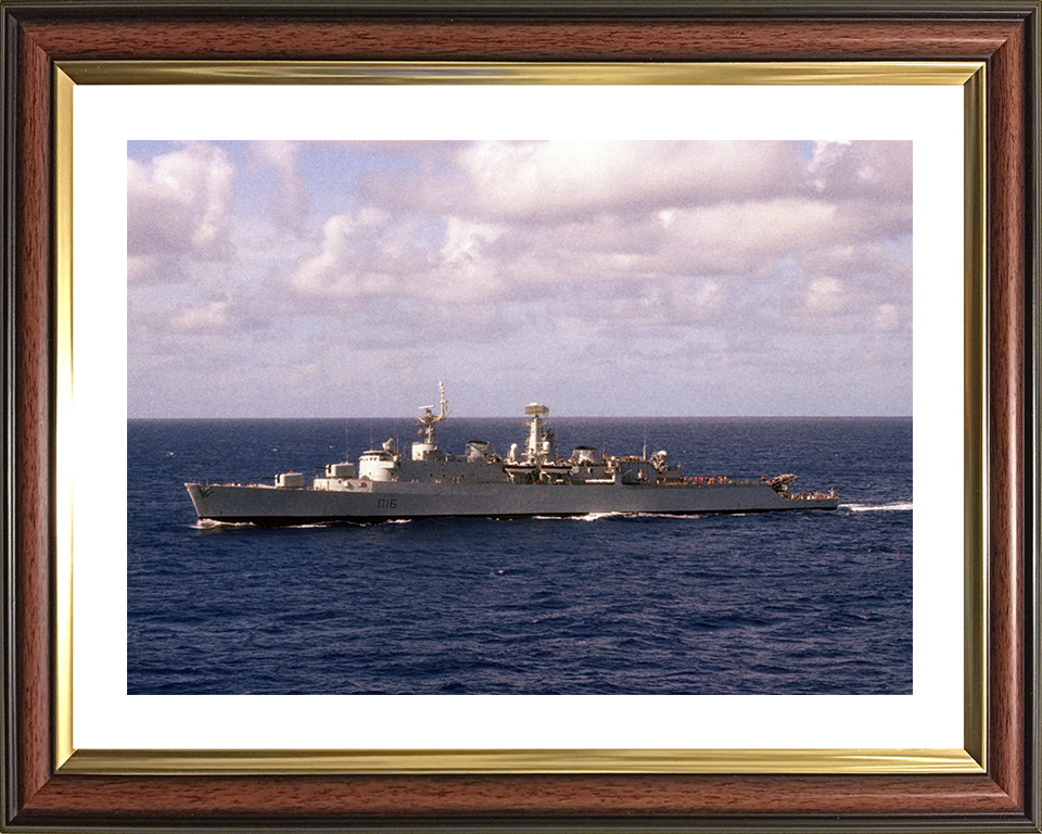 HMS London (D16) Photo Print - At Sea 1981 - Royal Navy County Class Destroyer Hampshire Prints 10 x 8 Classic Frame Yes