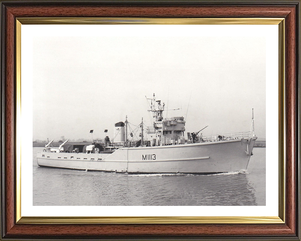 HMS Brereton (M1113) Photo Print - Starboard View - Royal Navy Ton Class Minesweeper Hampshire Prints 10 x 8 Classic Frame Yes
