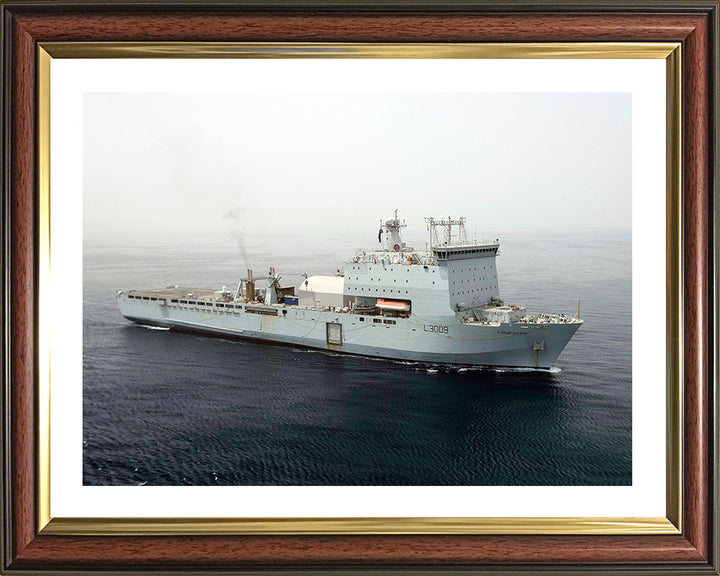 RFA Cardigan Bay (L3009) Photo Print - High Starboard Bow View - Royal Fleet Auxiliary Bay Class Dock Landing Ship Hampshire Prints 10 x 8 Classic Frame Yes