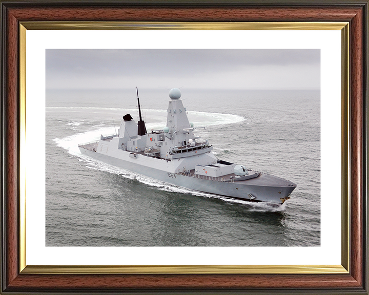 HMS Diamond (D34) Royal Navy Type 45 Destroyer Turning to Port Photo Print Wall Art Decor Posters, Prints, & Visual Artwork Hampshire Prints 10 x 8 Classic Frame Yes