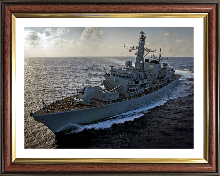 HMS Monmouth (F235) Photo Print - Port Bow View 2011 - Royal Navy Type 23 Frigate Hampshire Prints 10 x 8 Classic Frame Yes
