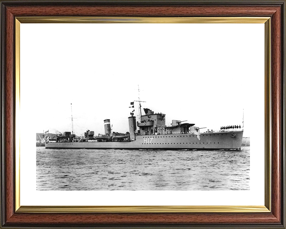 HMS Escapade (H17) - Entering Harbour - Royal Navy E Class Destroyer Photo Print Wall Art Naval Decor UK Posters, Prints, & Visual Artwork Hampshire Prints 10 x 8 Classic Frame Yes