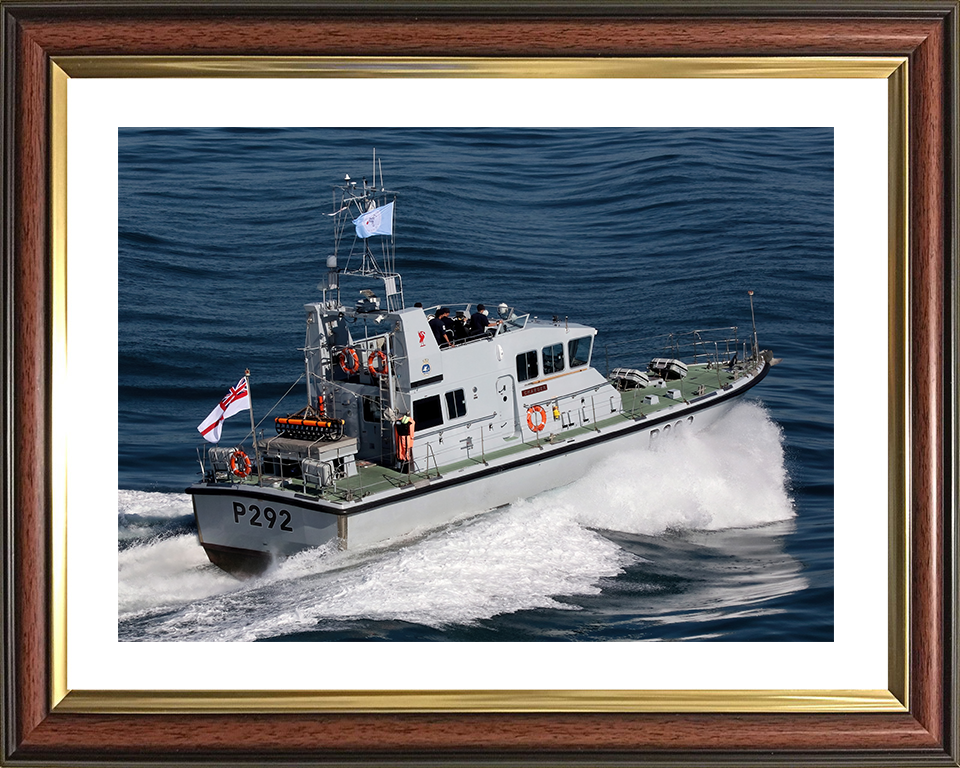 HMS Charger (P292) Royal Navy Archer Class P2000 Patrol Vessel Starboard Quarter View Photo Print Wall Art Decor Posters, Prints, & Visual Artwork Hampshire Prints 10 x 8 Classic Frame Yes