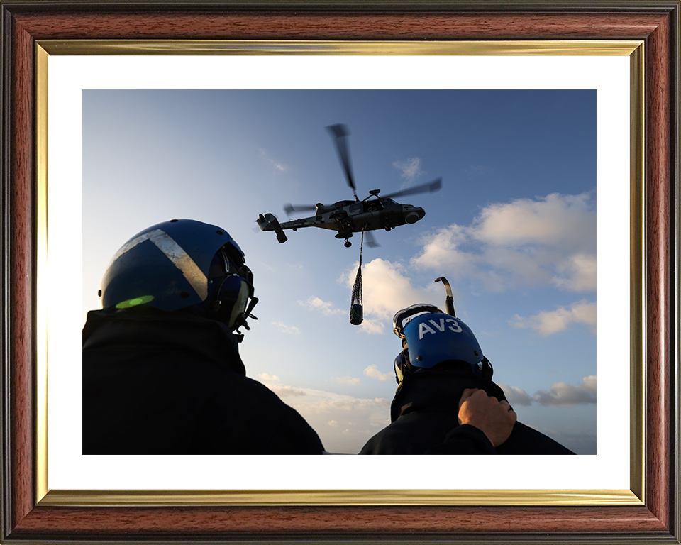 Wildcat Helicopter VERTREP 2025 Photo Print - Royal Navy Aircraft Hampshire Prints 10 x 8 Classic Frame Yes