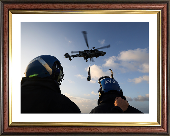 Wildcat Helicopter VERTREP 2025 Photo Print - Royal Navy Aircraft Hampshire Prints 10 x 8 Classic Frame Yes