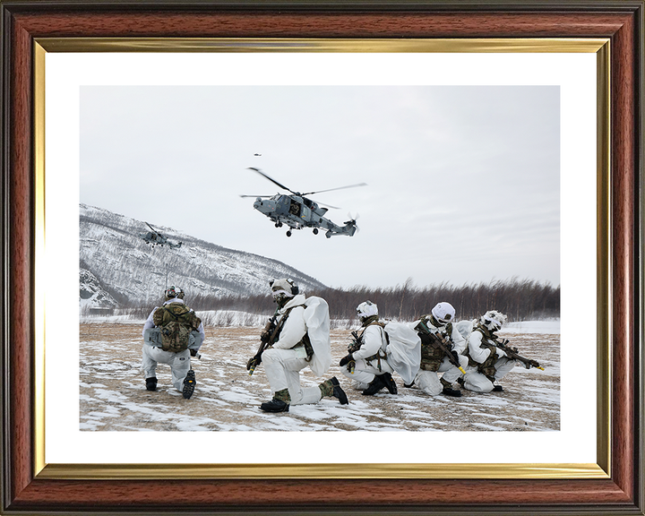 Royal Marines With Wildcat Helicopters in Norway Photo Print 40 Commando Wall Art Military Poster Posters, Prints, & Visual Artwork Hampshire Prints 10 x 8 Classic Frame Yes