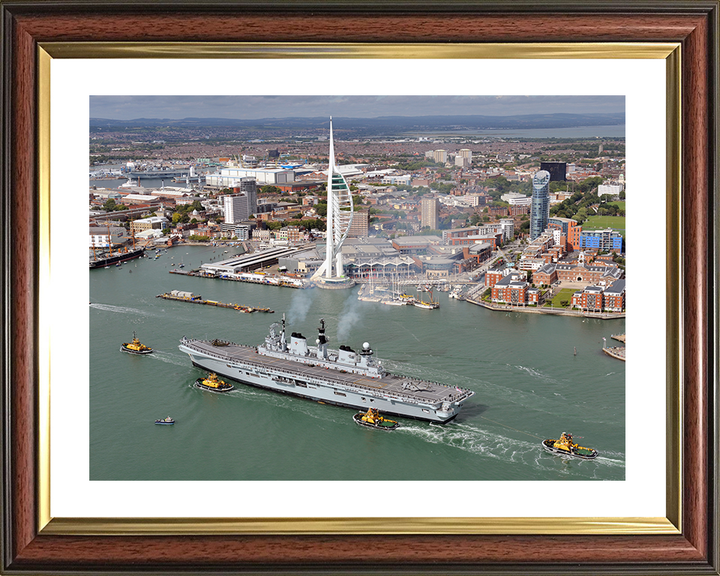 HMS Illustrious (R06) Photo Print - Portsmouth Return 2011 - Royal Navy Invincible Class Aircraft Carrier Hampshire Prints 10 x 8 Classic Frame Yes