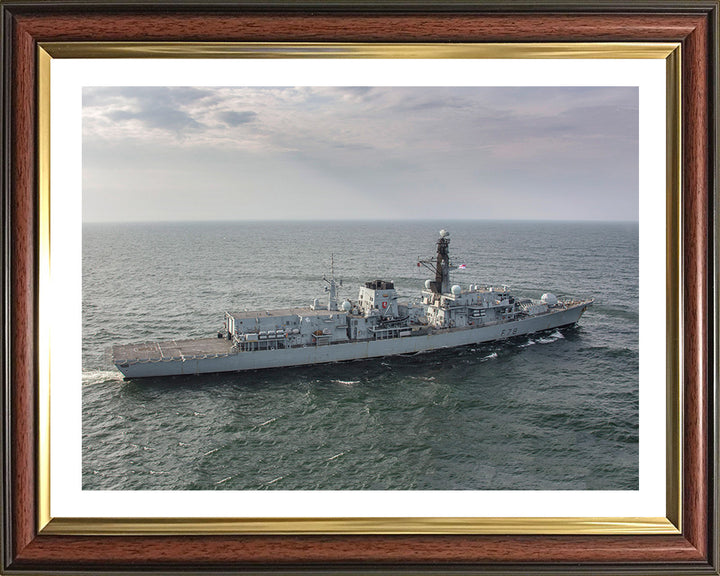 HMS Kent (F78) Photo Print - High Starboard View - Royal Navy Type 23 Frigate Hampshire Prints 10 x 8 Classic Frame Yes