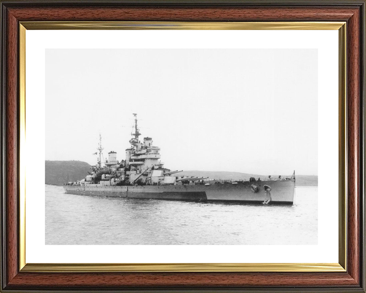 HMS Anson (79) Royal Navy King George V Class Battleship Starboard View Photo Print Wall Art Decor Posters, Prints, & Visual Artwork Hampshire Prints 10 x 8 Classic Frame Yes