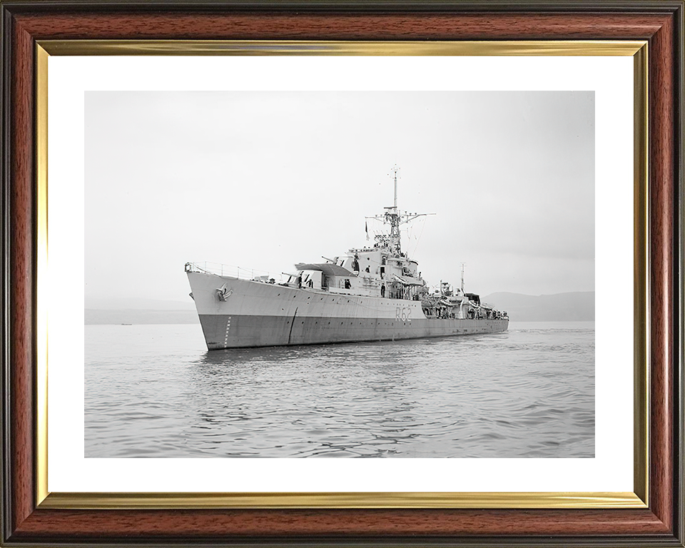 HMS Cassandra (R62) Royal Navy C Class Destroyer Port Bow View Photo Print Wall Art Decor Posters, Prints, & Visual Artwork Hampshire Prints 10 x 8 Classic Frame Yes