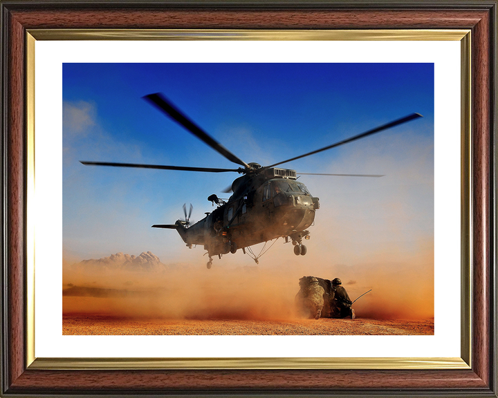 Sea King Helicopter Load Lifting in Jordan 2013 Photo Print - Royal Navy Aircraft Posters, Prints, & Visual Artwork Hampshire Prints 10 x 8 Classic Frame Yes