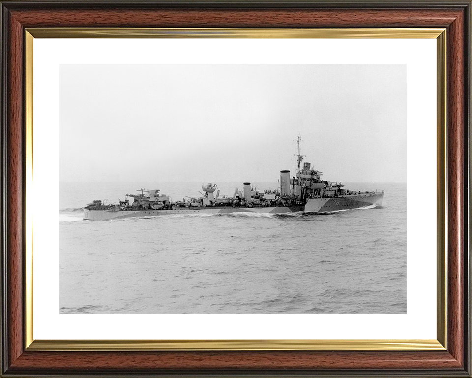 HMS Wolverine (D78) Photo Print - Underway - Royal Navy Modified W Class Destroyer Posters, Prints, & Visual Artwork Hampshire Prints 10 x 8 Classic Frame Yes