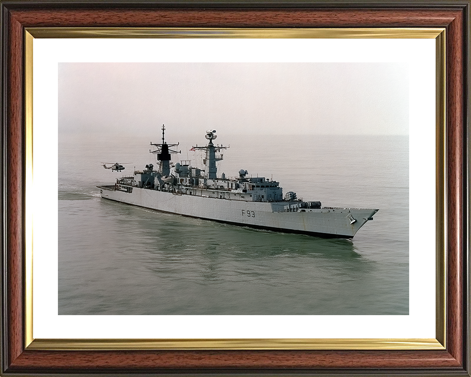 HMS Beaver (F93) Royal Navy Type 22 Frigate With Lynx Helicopter Photo Print Wall Art Decor Posters, Prints, & Visual Artwork Hampshire Prints 10 x 8 Classic Frame Yes