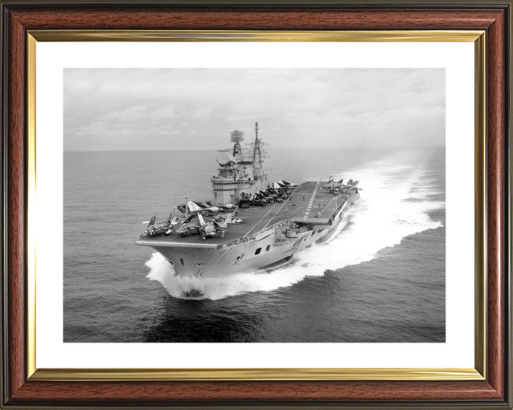 HMS Eagle (R05) Royal Navy Audacious Class Aircraft Carrier At Speed Photo Print Wall Art Decor Posters, Prints, & Visual Artwork Hampshire Prints 10 x 8 Classic Frame Yes