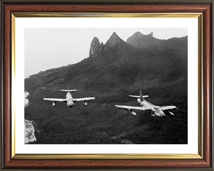 Two RAF Hawker Hunters in flight Photo Print - Royal Air Force Aircraft Hampshire Prints 10 x 8 Classic Frame Yes