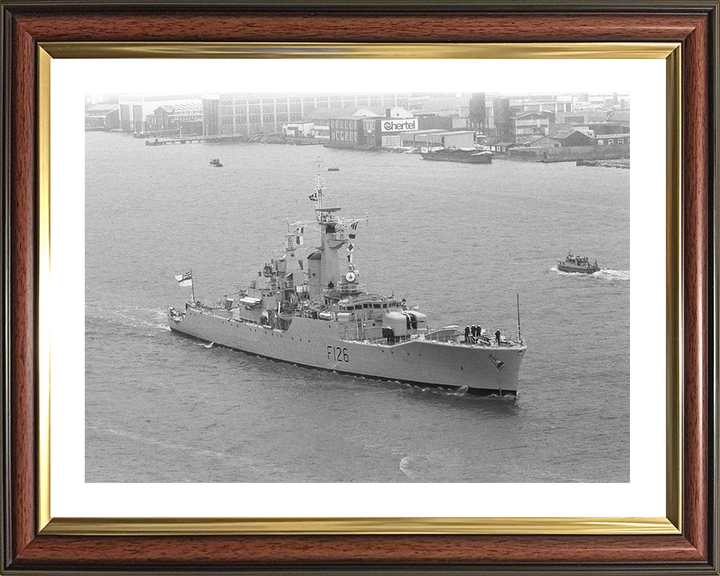 HMS Plymouth (F126) Photo Print - Amsterdam 1974 - Royal Navy Rothesay Class Frigate Hampshire Prints 10 x 8 Classic Frame Yes