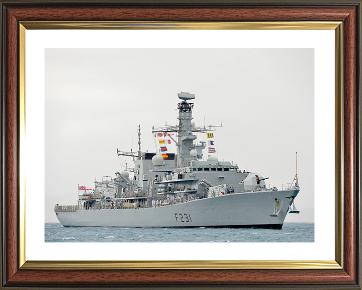 HMS Argyll (F231) Royal Navy Type 23 Frigate Tortola 2014 Wall Art Photo Print Naval Decor Posters, Prints, & Visual Artwork Hampshire Prints 10 x 8 Classic Frame Yes