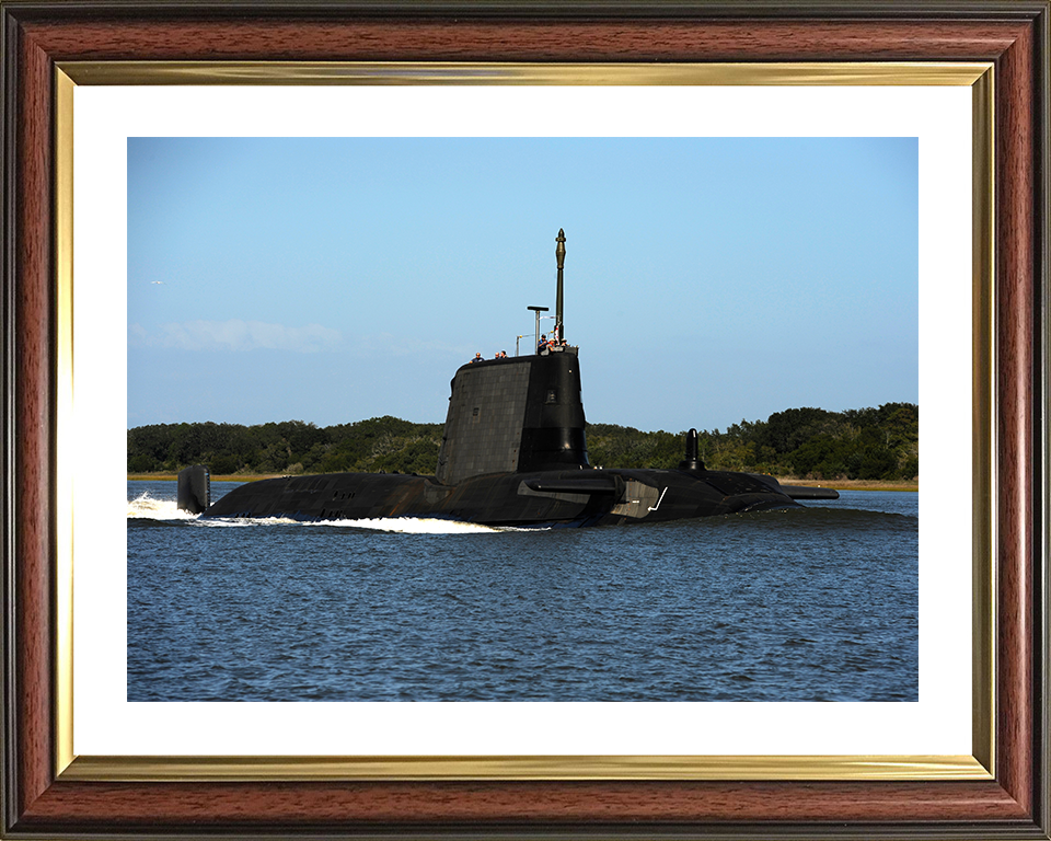 HMS Astute (S119) Photo Print - Kings Bay 2011 - Royal Navy Astute Class Submarine Hampshire Prints 10 x 8 Classic Frame Yes
