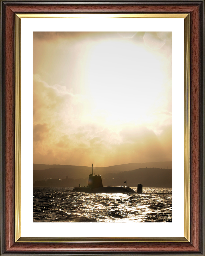 HMS Astute (S119) Photo Print - At Sunset 2009 - Royal Navy Astute Class Submarine Hampshire Prints 10 x 8 Classic Frame Yes