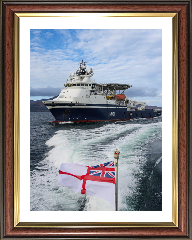 HMS Stirling Castle (M01) Photo Print - At Sea Oct 2025 - Royal Navy Mine Countermeasures Support Vessel