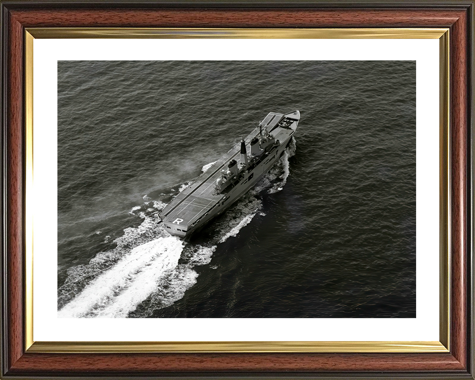 HMS Ark Royal (R07) Photo Print - Sea Trials 1985 - Royal Navy Invincible Class Aircraft Carrier Hampshire Prints 10 x 8 Classic Frame Yes