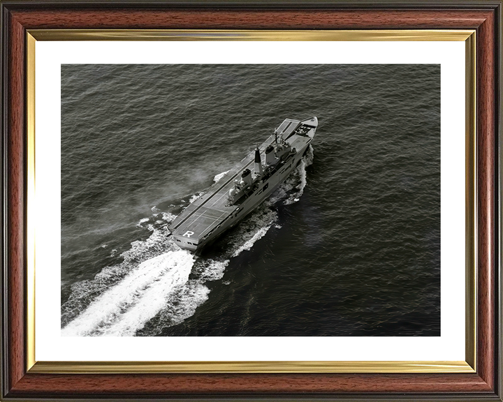 HMS Ark Royal (R07) Photo Print - Sea Trials 1985 - Royal Navy Invincible Class Aircraft Carrier Hampshire Prints 10 x 8 Classic Frame Yes
