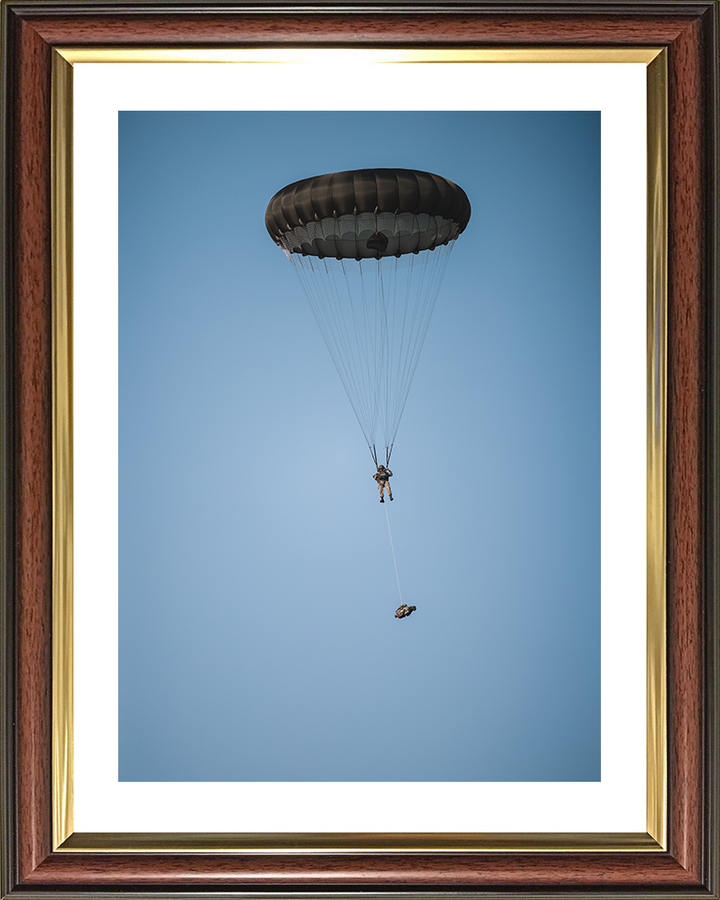 British Army Paratrooper Under Canopy 2026 Photo Print Wall Art Military Decor Posters, Prints, & Visual Artwork Hampshire Prints 10 x 8 Classic Frame Yes