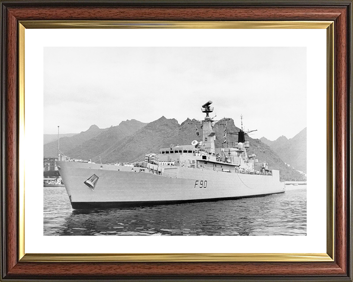 HMS Brilliant (F90) Royal Navy Type 22 Frigate Low Port Bow View Photo Print Wall Art Decor Posters, Prints, & Visual Artwork Hampshire Prints 10 x 8 Classic Frame Yes