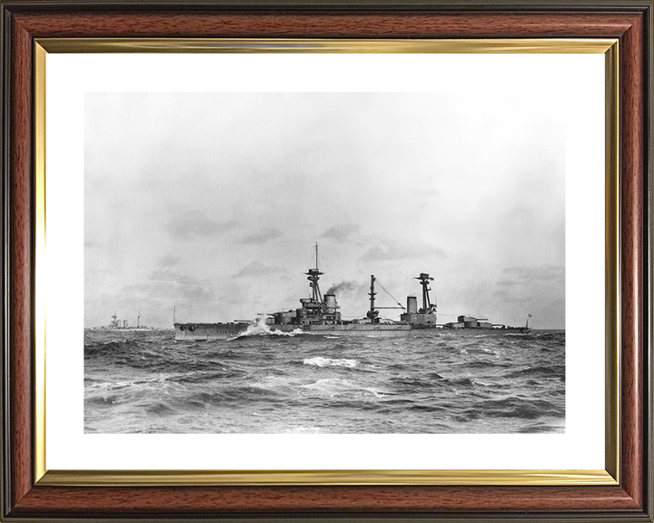 HMS Agincourt (1913) Photo Print - Port Side View - Royal Navy Dreadnought Battleship Hampshire Prints 10 x 8 Classic Frame Yes