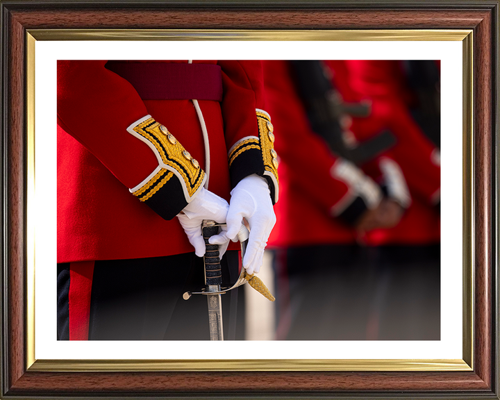 Coldstream Guardsmen officer on Parade Photo Print - British Army Hampshire Prints 10 x 8 Classic Frame Yes