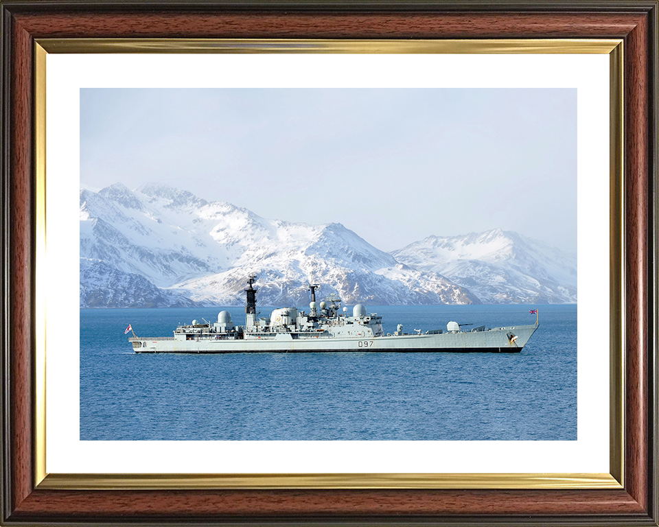 HMS Edinburgh (D97) Photo Print - South Georgia 2011 - Royal Navy Type 42 Destroyer Hampshire Prints 10 x 8 Classic Frame Yes