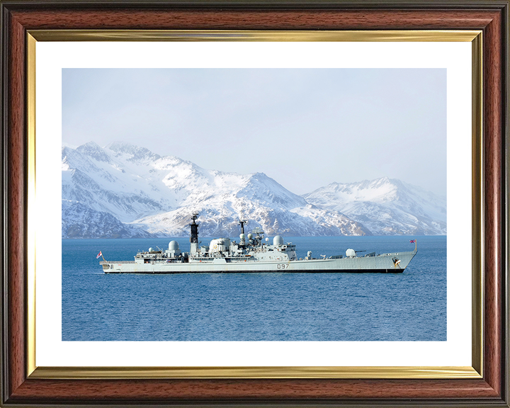HMS Edinburgh (D97) Photo Print - South Georgia 2011 - Royal Navy Type 42 Destroyer Hampshire Prints 10 x 8 Classic Frame Yes