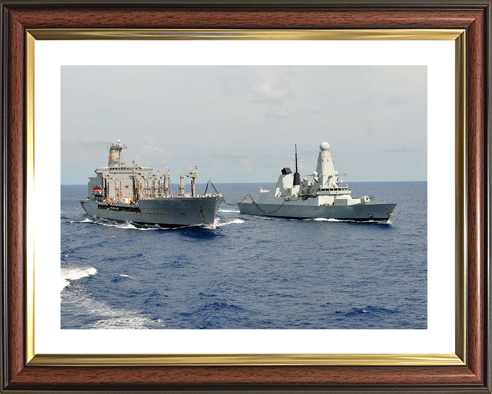 HMS Dauntless (D33) Royal Navy Type 45 Destroyer During a RAS Photo Print Wall Art Decor Posters, Prints, & Visual Artwork Hampshire Prints 10 x 8 Classic Frame Yes