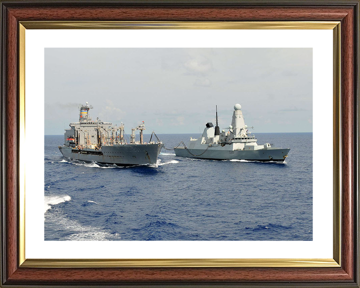 HMS Dauntless (D33) Royal Navy Type 45 Destroyer During a RAS Photo Print Wall Art Decor Posters, Prints, & Visual Artwork Hampshire Prints 10 x 8 Classic Frame Yes